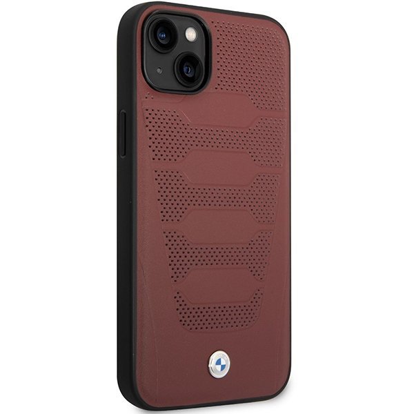 Etui BMW BMHCP14S22RPSR iPhone 14 / 15 / 13 6.1&quot; burgundowy/burgundy Leather Seats Pattern