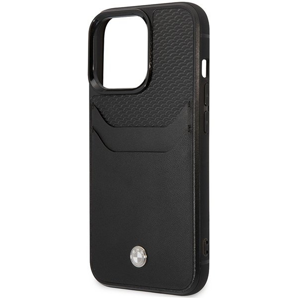 Etui BMW BMHCP14L22RSEPK iPhone 14 Pro 6,1&quot; czarny/black Leather Card Slot