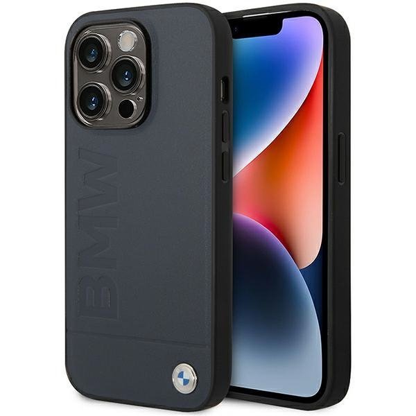 Etui BMW BMHMP14LSLLNA iPhone 14 Pro6,1&quot; granatowy/navy hardcase Leather Hot Stamp MagSafe