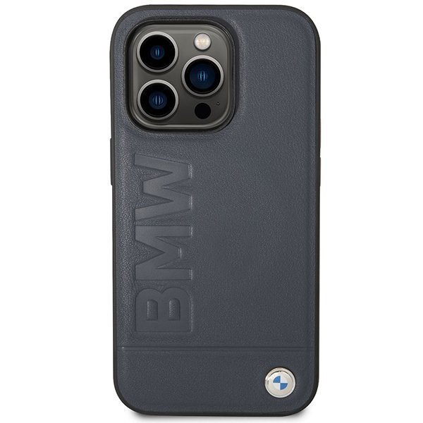 Etui BMW BMHMP14XSLLNA iPhone 14 Pro Max 6,7&quot; granatowy/navy hardcase Leather Hot Stamp MagSafe