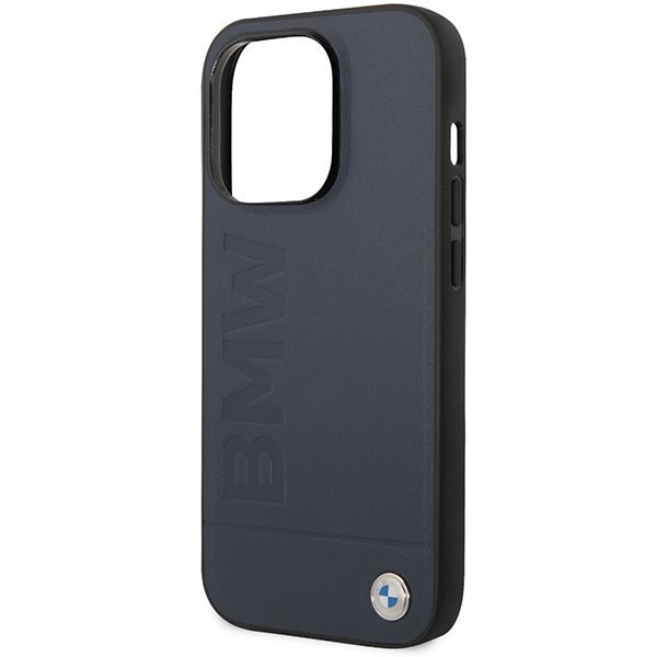 Etui BMW BMHMP14XSLLNA iPhone 14 Pro Max 6,7&quot; granatowy/navy hardcase Leather Hot Stamp MagSafe