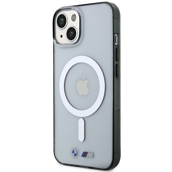 Etui BMW BMHMP14SHCRS iPhone 14 / 15 / 13 6.1&quot; transparent hardcase Silver Ring MagSafe