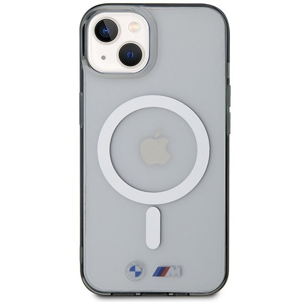 Etui BMW BMHMP14SHCRS iPhone 14 / 15 / 13 6.1&quot; transparent hardcase Silver Ring MagSafe