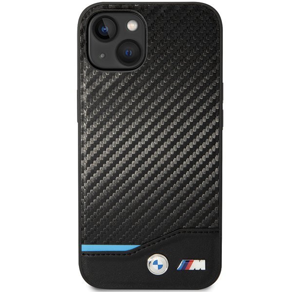 Etui BMW BMHCP13M22NBCK iPhone 13 / 14 / 15 6.1&quot; czarny/black Leather Carbon