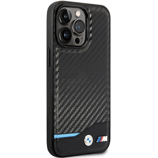 Etui BMW BMHCP13L22NBCK iPhone 13 Pro / 13 6.1&quot; czarny/black hardcase Leather Carbon