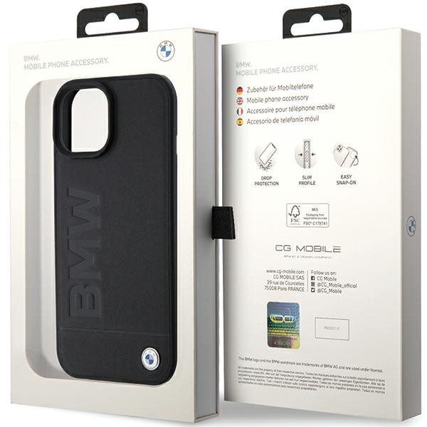 BMW BMHMP15MSLLBK iPhone 15 Plus / 14 Plus 6.7&quot; czarny/black MagSafe Leather Hot Stamp