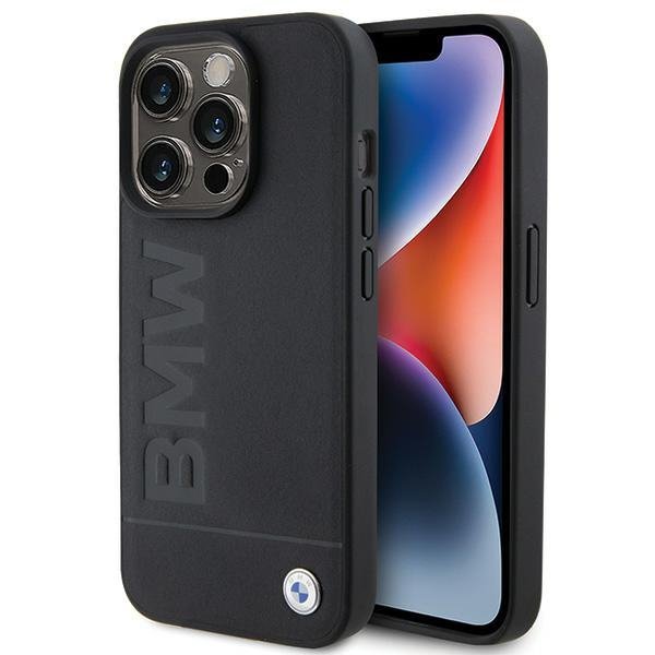 BMW BMHMP15XSLLBK iPhone 15 Pro Max 6.7&quot;czarny/black MagSafe Leather Hot Stamp