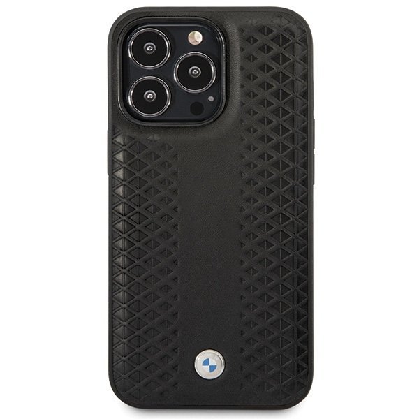 BMW BMHCP14L22RFGK iPhone 14 Pro 6.1&quot; czarny/black Leather Diamond Pattern