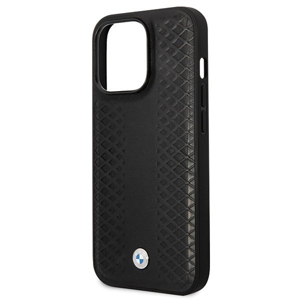 BMW BMHCP14L22RFGK iPhone 14 Pro 6.1&quot; czarny/black Leather Diamond Pattern