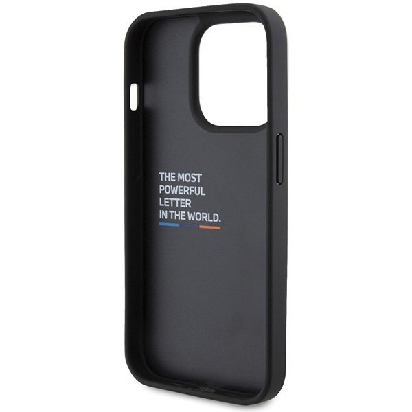 BMW BMHCP15L22PTDK iPhone 15 Pro 6.1&quot;czarny/black Leather Stamp Tricolor
