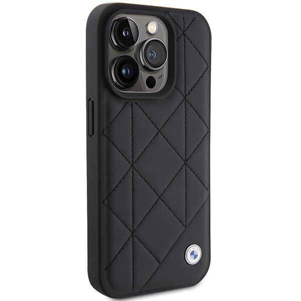 BMW BMHCP15L22RQDK iPhone 15 Pro 6.1&quot; czarny/black Leather Quilted