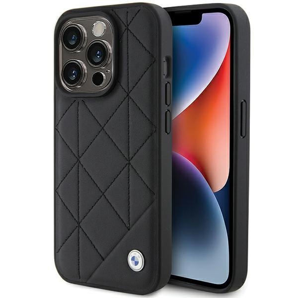 BMW BMHCP15X22RQDK iPhone 15 Pro Max 6.7&quot; czarny/black Leather Quilted