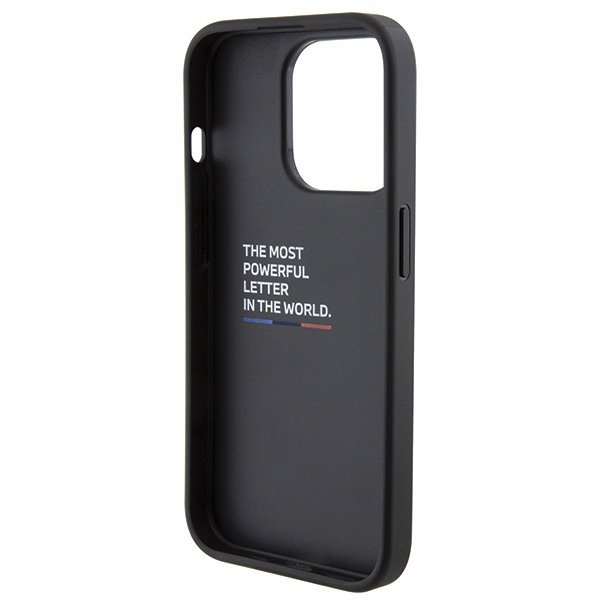 BMW BMHCP15LGSPCCK iPhone 15 Pro 6.1&quot; czarny/black hardcase Grip Stand Smooth & Carbon