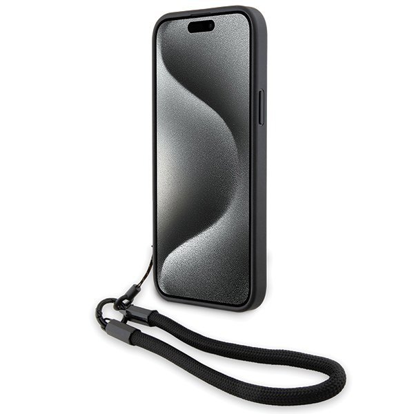 BMW BMHCP15M23RMRLK iPhone 15 Plus / 14 Plus 6.7&quot; czarny/black hardcase Signature Leather Wordmark Cord