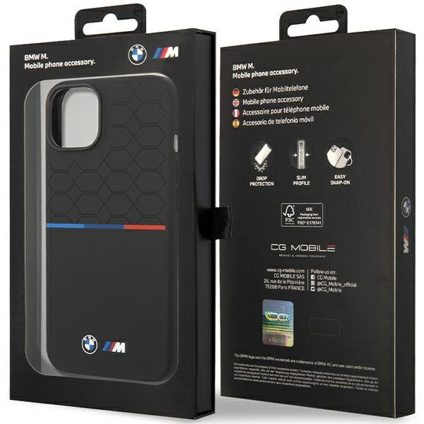 BMW BMHMP15S22SMPK iPhone 15 / 14 / 13 6.1&quot; czarny/black hardcase M Silicone Pattern MagSafe