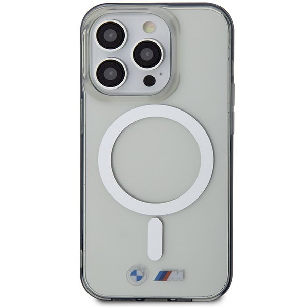 BMW BMHMP15XHCRS iPhone 15 Pro Max 6.7&quot; transparent hardcase Silver Ring MagSafe