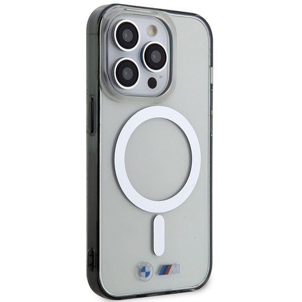 BMW BMHMP15XHCRS iPhone 15 Pro Max 6.7&quot; transparent hardcase Silver Ring MagSafe