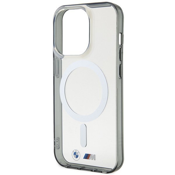BMW BMHMP15XHCRS iPhone 15 Pro Max 6.7&quot; transparent hardcase Silver Ring MagSafe