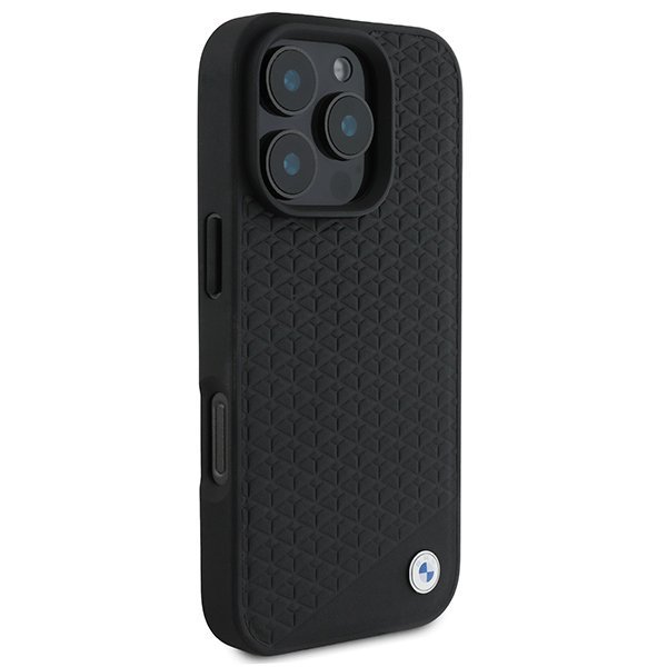 BMW BMHMP16X23RDDK iPhone 16 Pro Max 6.9&quot; czarny/black hardcase Sign Leather Diamond Metal Logo MagSafe