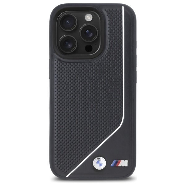 BMW BMHMP16L23PUCPK iPhone 16 Pro6.3&quot; czarny/black hardcase M Perforated Twisted Line MagSafe