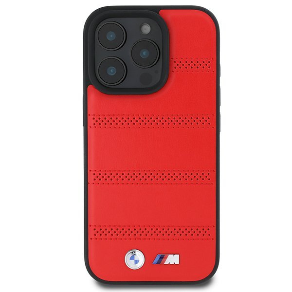 BMW BMHMP16L23PUSPR iPhone 16 Pro 6.3&quot; czerwony/red hardcase M Perforated And Stitched Line MagSafe