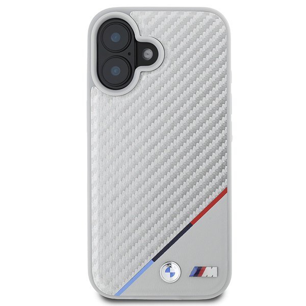 BMW BMHMP16S23PUDTS iPhone 16 6.1&quot; szary/grey hardcase M Carbon Tricolor Line MagSafe