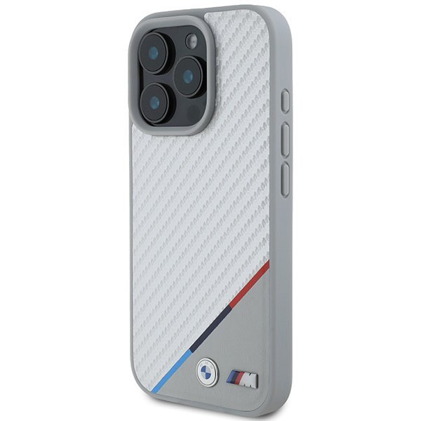 BMW BMHMP16L23PUDTS iPhone 16 Pro 6.3&quot; szary/grey hardcase M Carbon Tricolor Line MagSafe