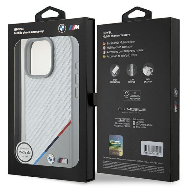 BMW BMHMP16L23PUDTS iPhone 16 Pro 6.3&quot; szary/grey hardcase M Carbon Tricolor Line MagSafe