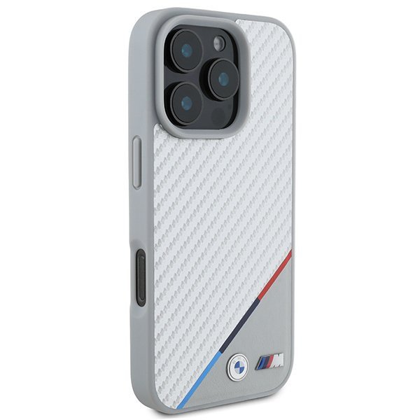 BMW BMHMP16X23PUDTS iPhone 16 Pro Max 6.9&quot; szary/grey hardcase M Carbon Tricolor Line MagSafe