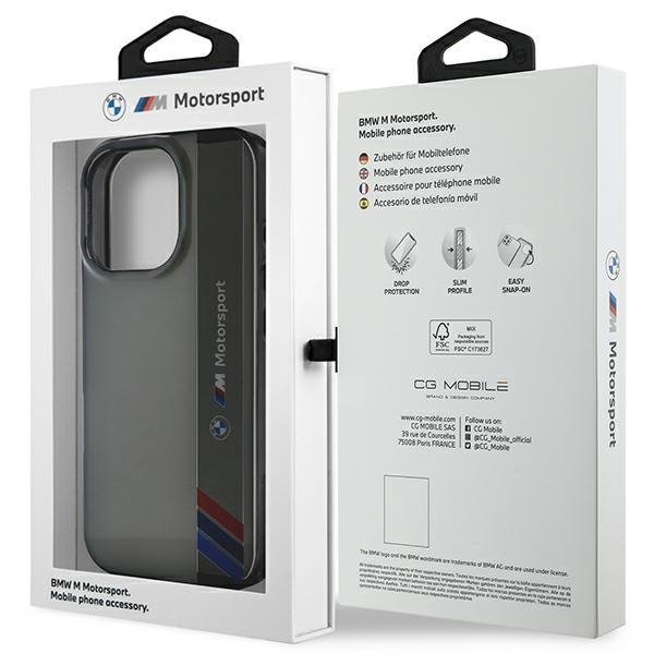 BMW BMHCP16X23HTFEG iPhone 16 Pro Max 6.9&quot; szary/grey hardcase Motorsport IML Vertical Stripe