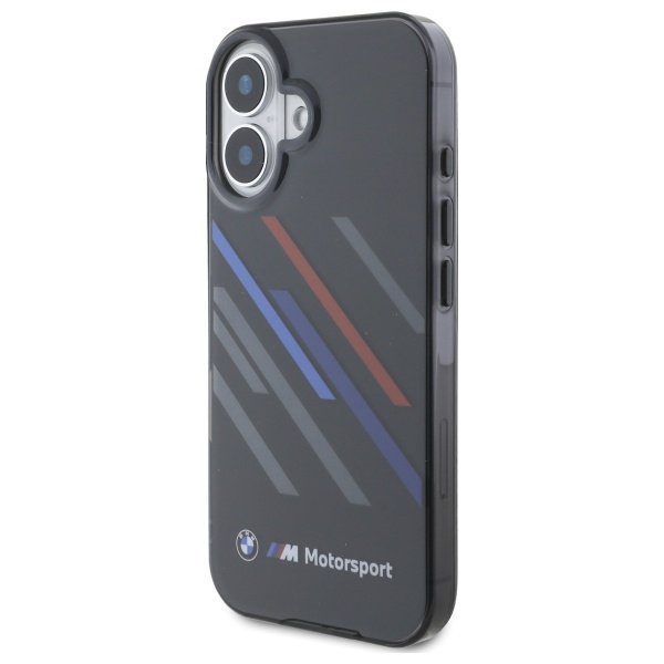 BMW BMHCP16M23HTRAK iPhone 16 Plus 6.7&quot;  czarny/black hardcase Motorsport IML Random Stripes