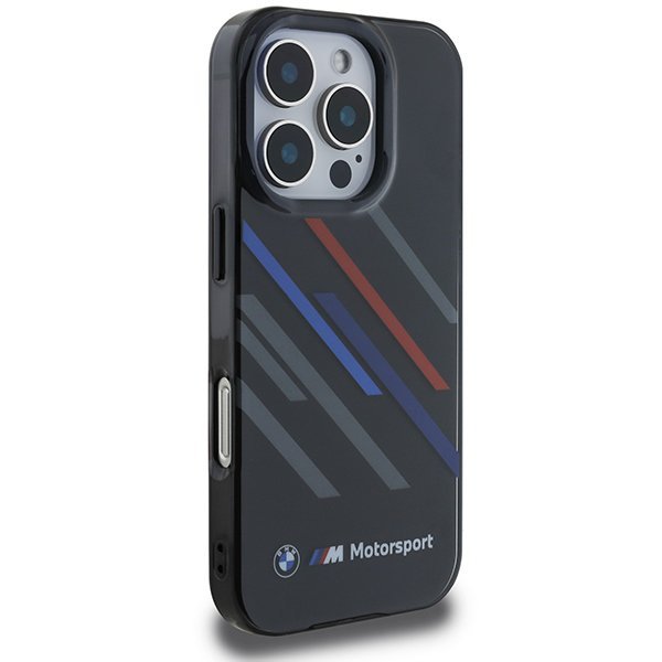 BMW BMHCP16X23HTRAK iPhone 16 Pro Max 6.9&quot; czarny/black hardcase Motorsport IML Random Stripes