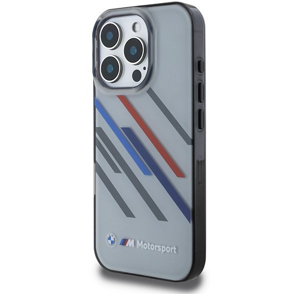 BMW BMHCP16X23HTRAG iPhone 16 Pro Max 6.9&quot; szary/grey hardcase Motorsport IML Random Stripes