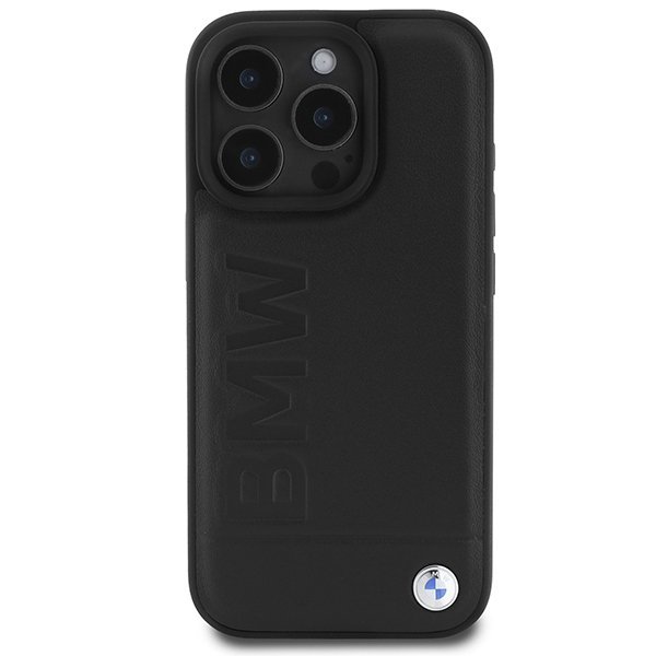 BMW BMHMP16LSLLBK iPhone 16 Pro 6.3&quot; czarny/black hardcase Leather Hot Stamp MagSafe