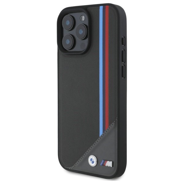BMW BMHMP16X23PUTRA iPhone 16 Pro Max 6.9&quot; antracyt/antracite hardcase M Meshed Tricolor Stripes MagSafe