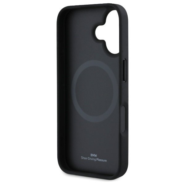 BMW BMHMP16S23RDCLK iPhone 16 6.1&quot;       czarny/black hardcase Sign Leather Textured And Line MagSafe