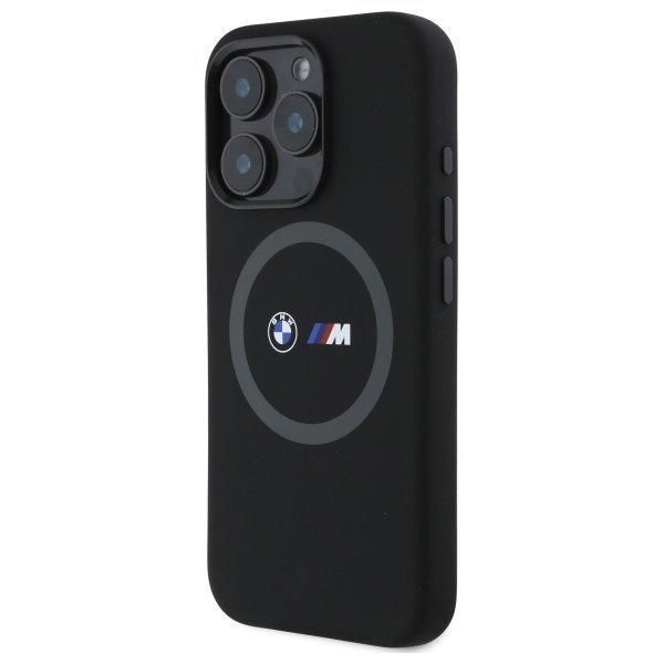 BMW BMHMP16X23SROK iPhone 16 Pro Max     6.9&quot; czarny/black hardcase M Silicone Printed Ring MagSafe