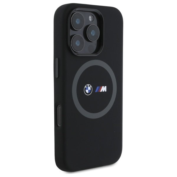 BMW BMHMP16X23SROK iPhone 16 Pro Max     6.9&quot; czarny/black hardcase M Silicone Printed Ring MagSafe