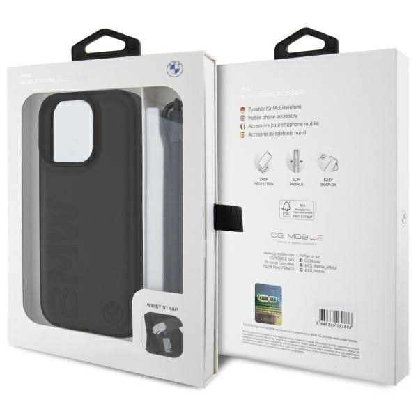 BMW BMHCP16X23RMRLK iPhone 16 Pro Max 6.9&quot; czarny/black hardcase Signature Leather Wordmark Cord