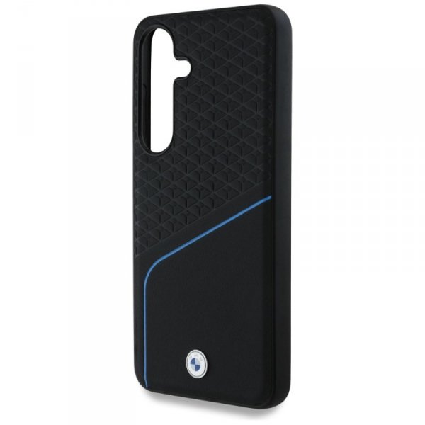 Etui BMW Leather Textured and Smooth     MagSafe do Samsung Galaxy S25 czarny