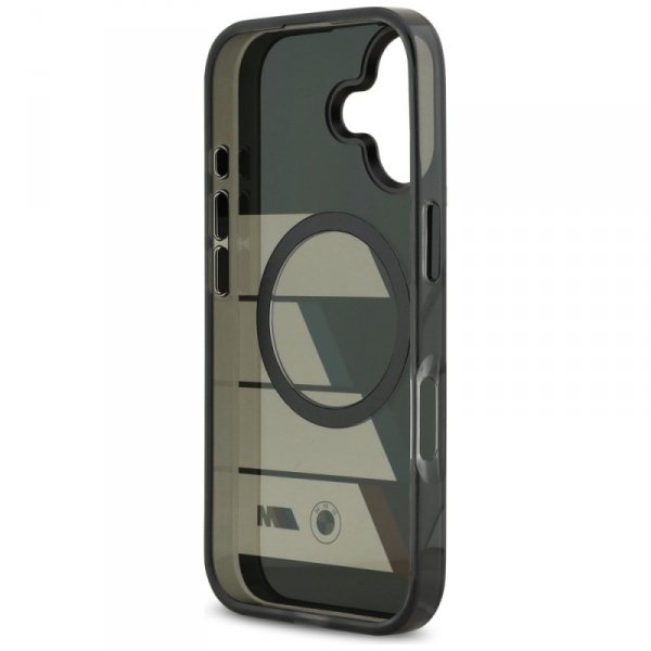 Etui BMW M IML Metal Buttons Tricolor    Lines MagSafe do iPhone 17 czarny