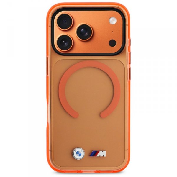 Etui BMW M IML Metal Logos MagSafe do    iPhone 17 Pro pomarańczowy