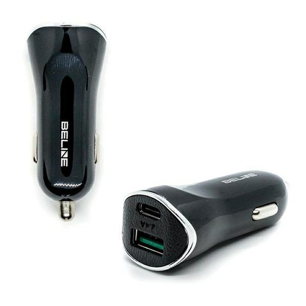 Beline Ładowarka samochodowa 1xUSB i 1xUSB-C 5A 30Wczarny/black (only head)