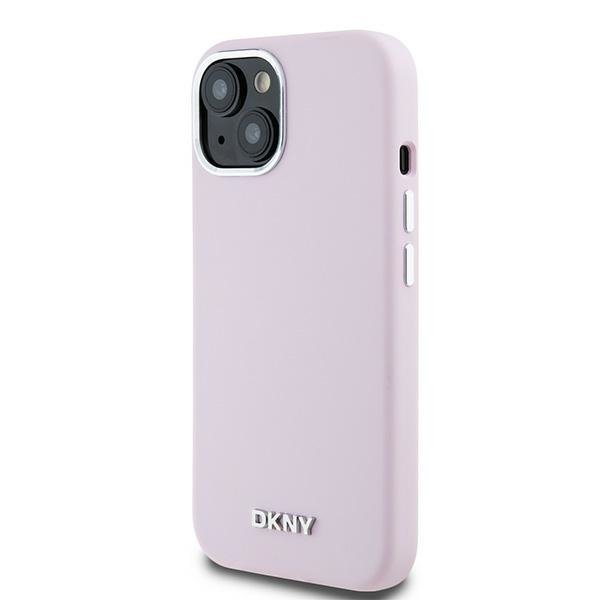 DKNY DKHMP15SSMCHLP iPhone 15 / 14 / 13 6.1&quot; różowy/pink hardcase Liquid Silicone Small Metal Logo MagSafe