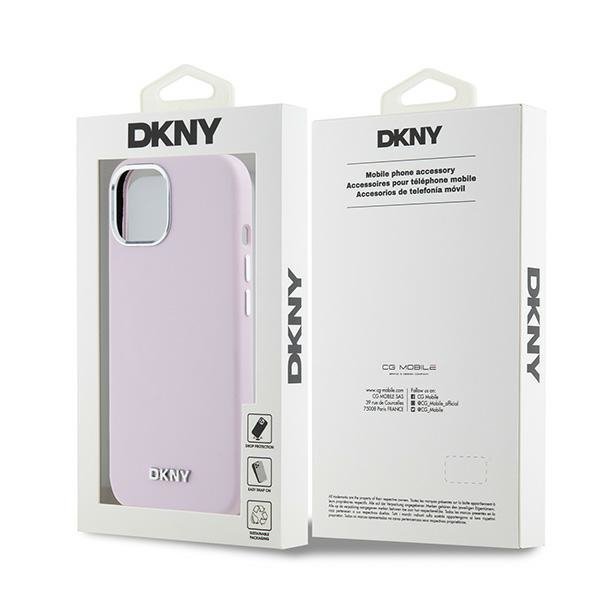 DKNY DKHMP15SSMCHLP iPhone 15 / 14 / 13 6.1&quot; różowy/pink hardcase Liquid Silicone Small Metal Logo MagSafe