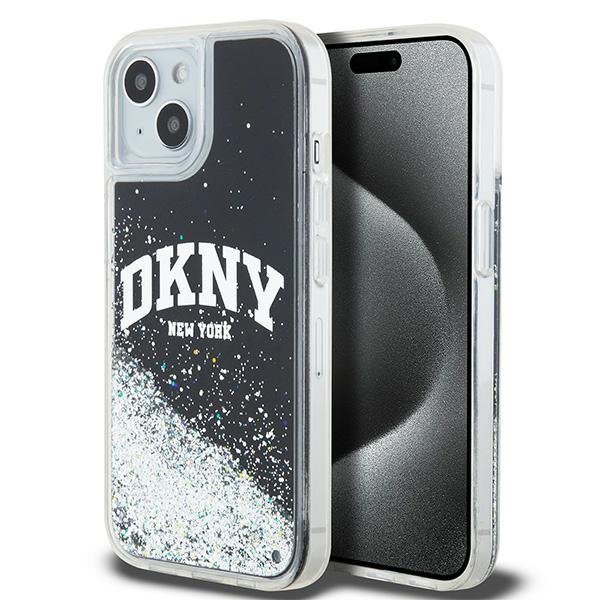 DKNY DKHCP15SLBNAEK iPhone 15 / 14 / 13 6.1&quot; czarny/black hardcase Liquid Glitter Big Logo
