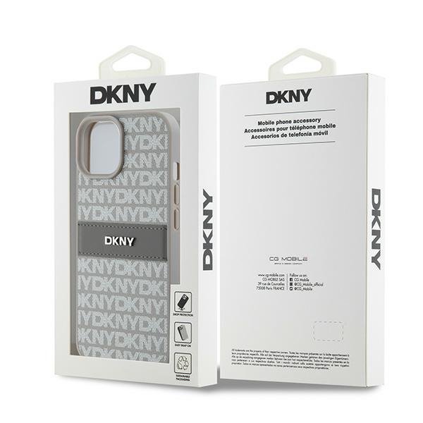 DKNY DKHCP15MPRTHSLE iPhone 15 Plus /14 Plus 6.7&quot; beżowy/beige hardcase Leather Mono Stripe & Metal Logo