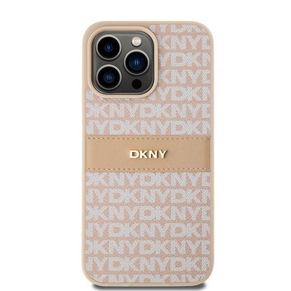 DKNY DKHCP15XPRTHSLP iPhone 15 Pro Max6.7&quot; różowy/pink hardcase Leather Mono Stripe & Metal Logo