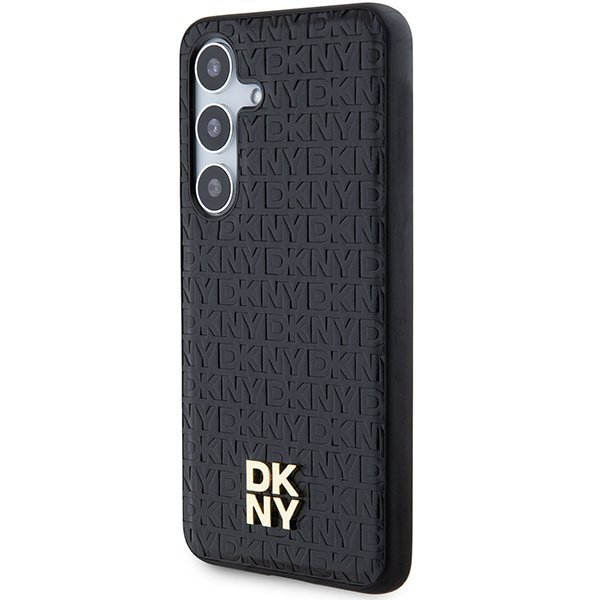 DKNY DKHMS24SPSHRPSK S24 S921czarny/black hardcase Leather Pattern Metal Logo MagSafe