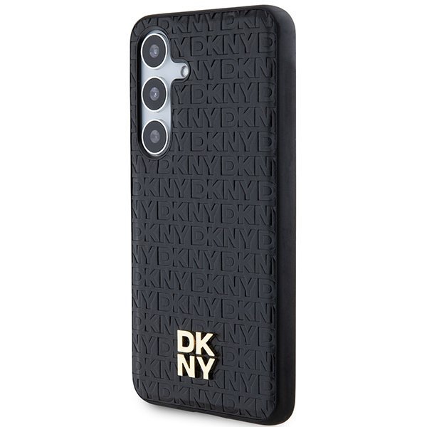 DKNY DKHMS24MPSHRPSK S24+ S926czarny/black hardcase Leather Pattern Metal Logo MagSafe